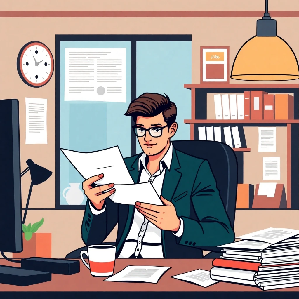 Professional reviewing job applications