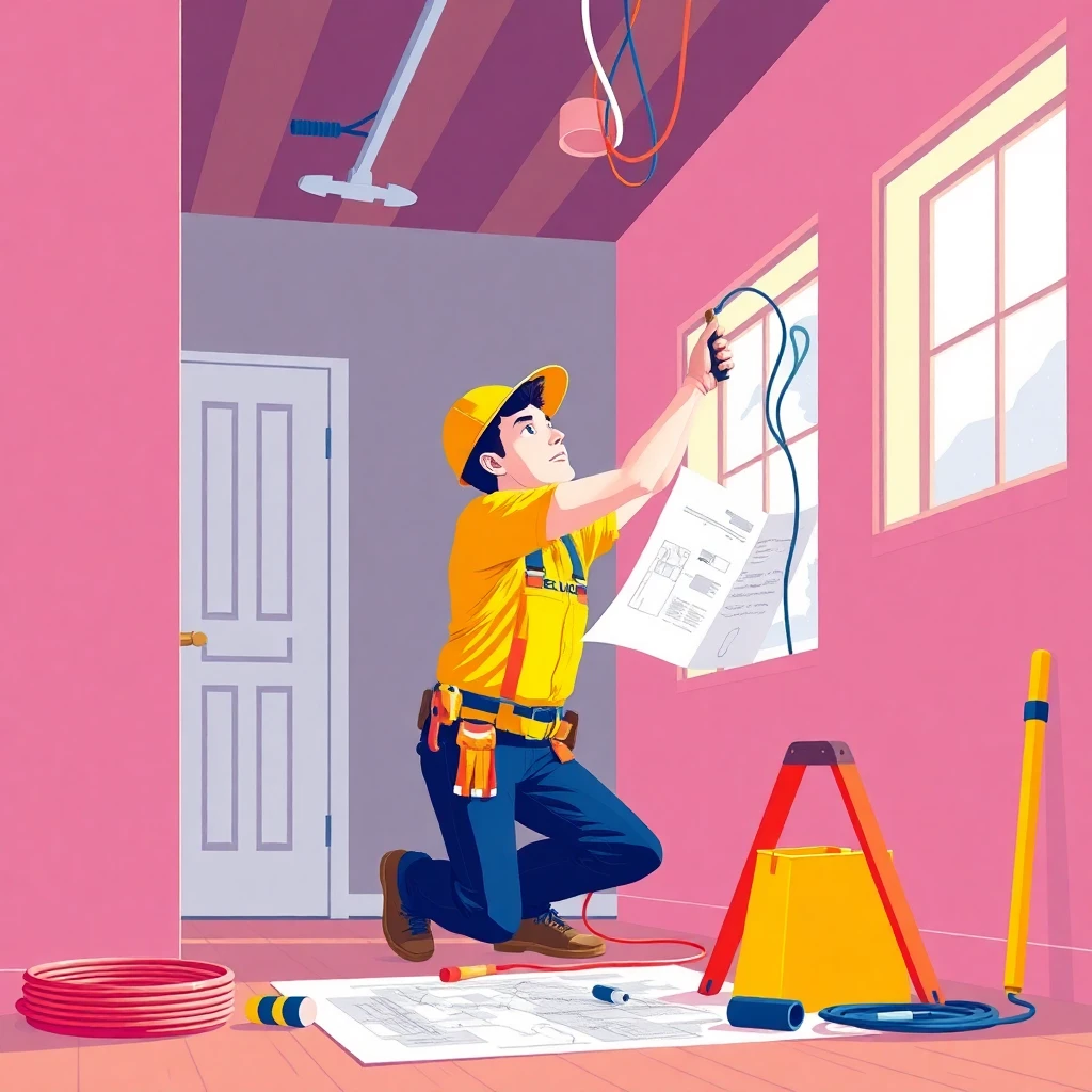 Electrician working on a project