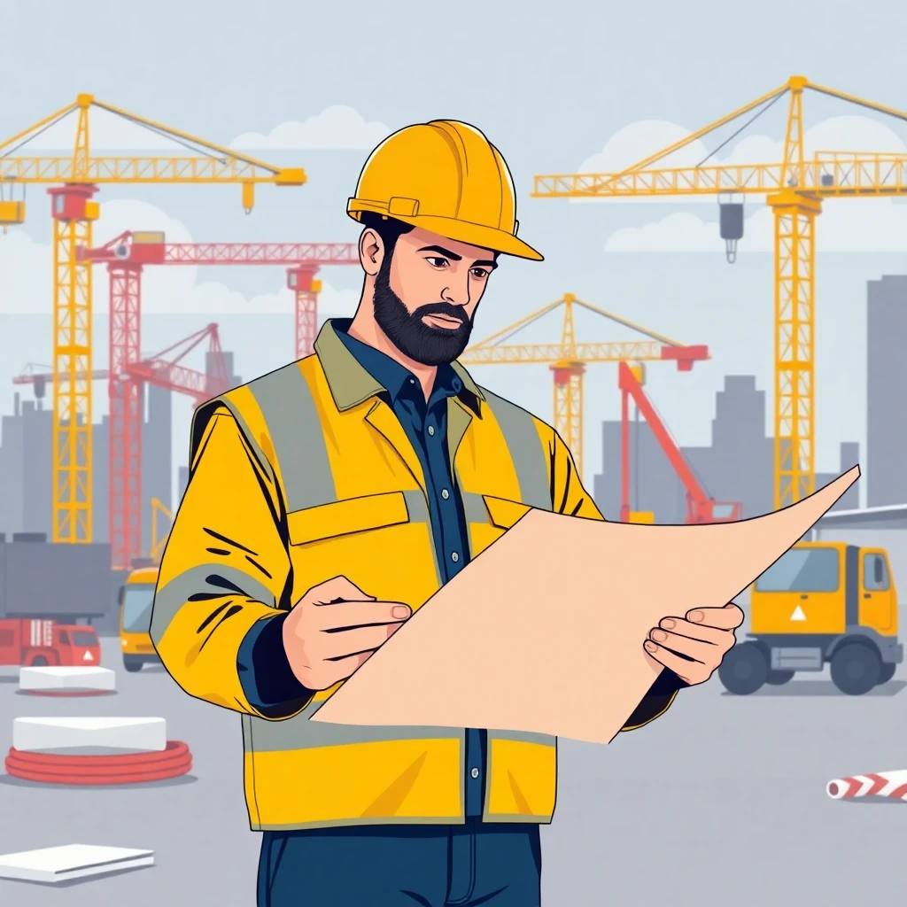 Construction manager at work