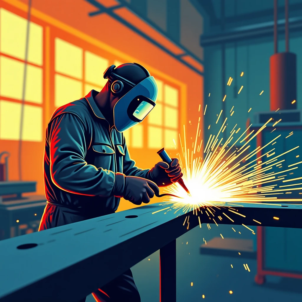 Welder in action