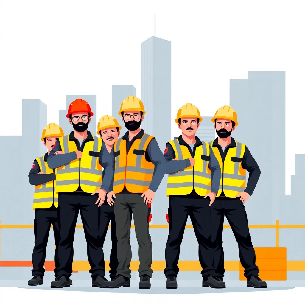 Construction workers on site