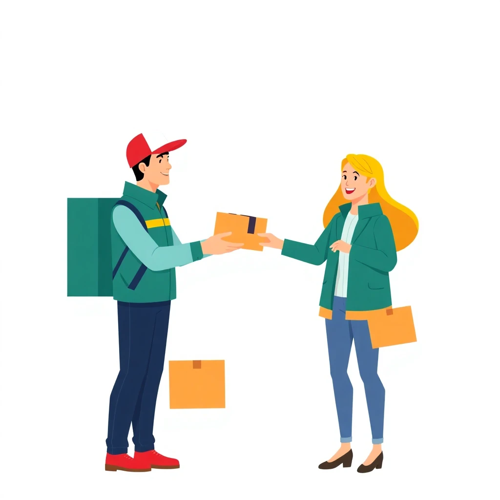 Delivery driver with customer