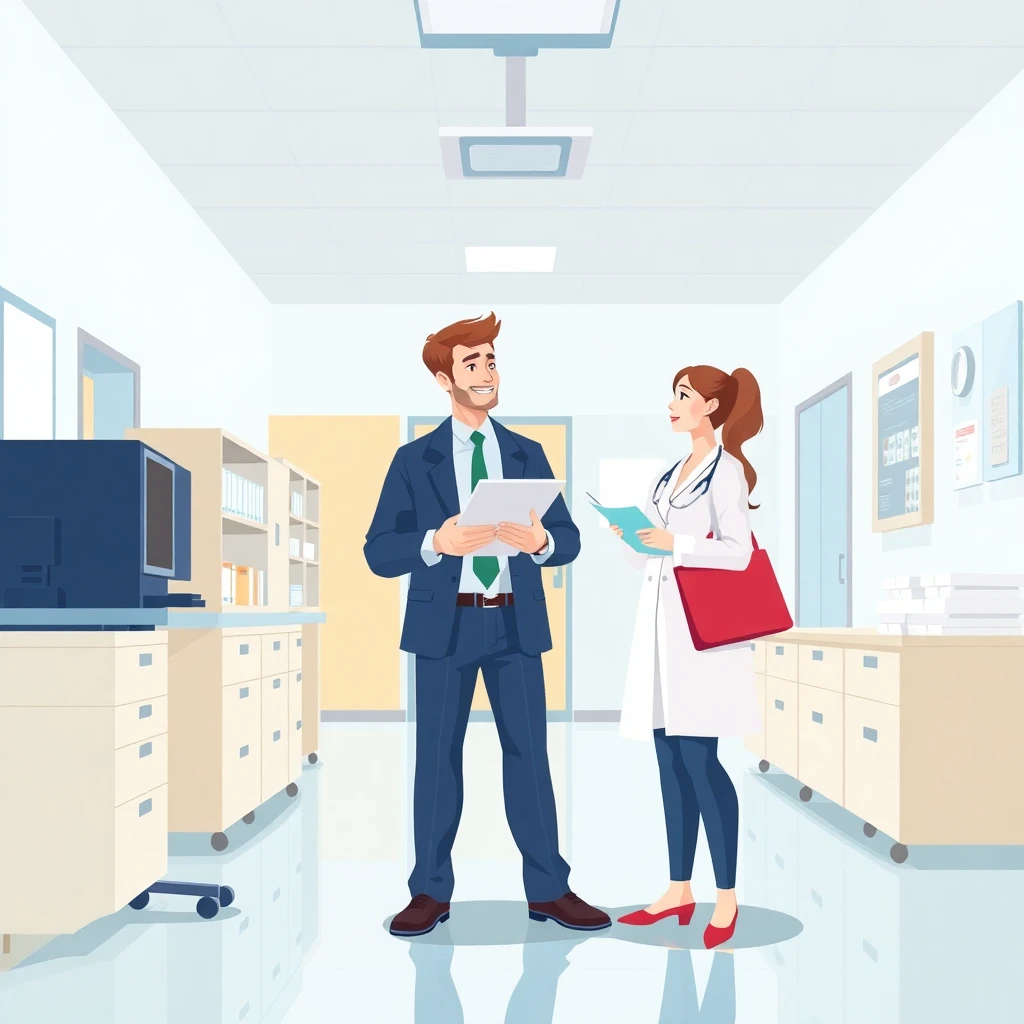 Medical sales representative at work