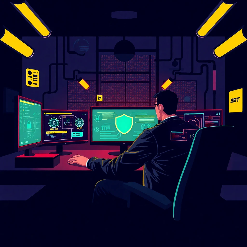 Cybersecurity professional at work