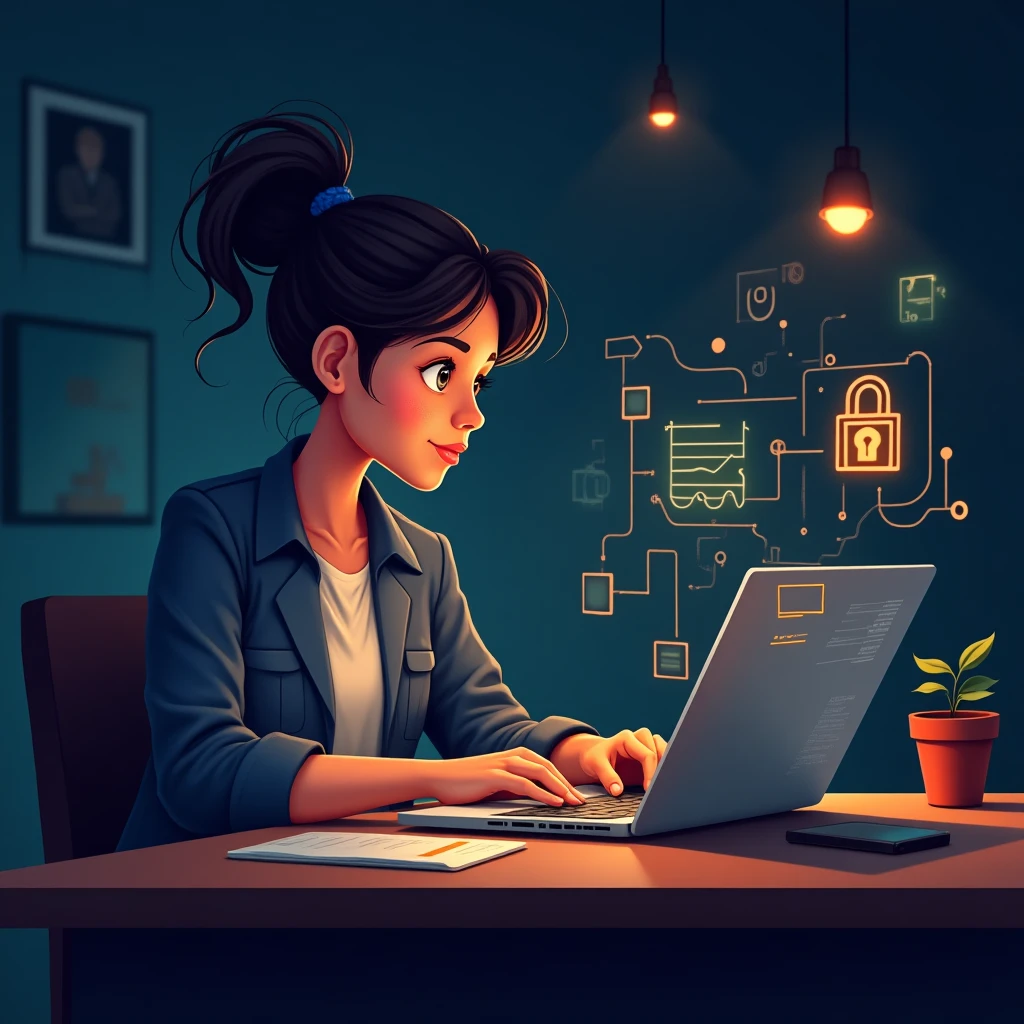 Cybersecurity professional at work