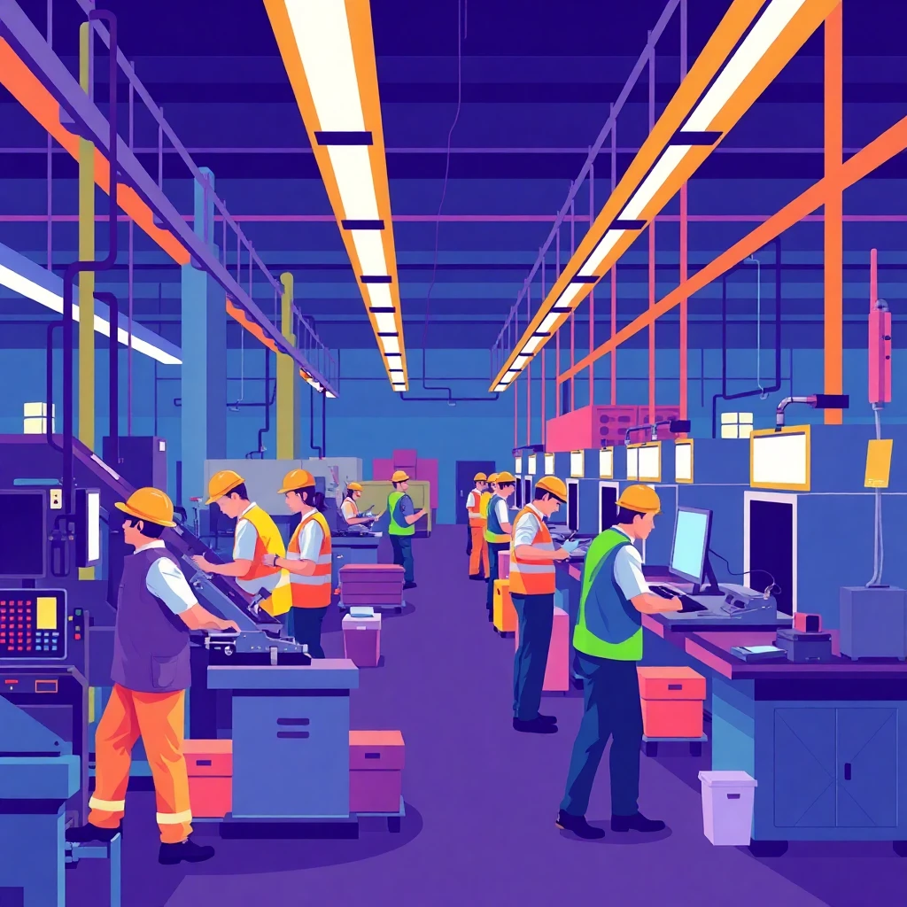 Busy factory floor