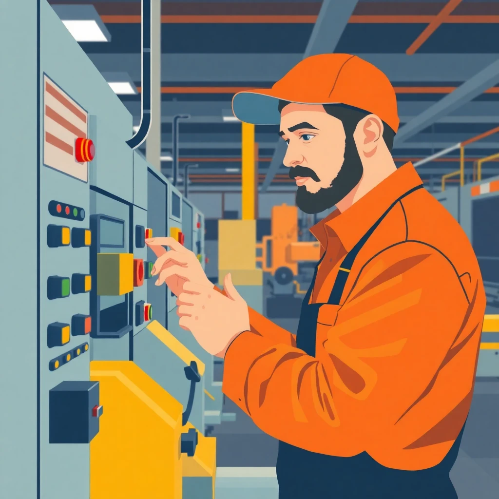 Machine operator at work