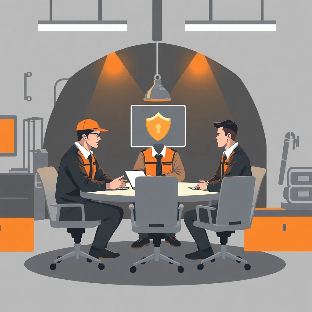 Team meeting for security professionals