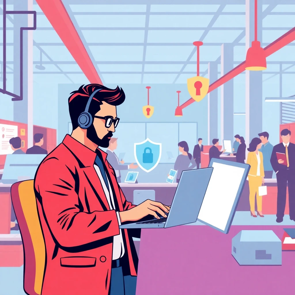 Professional reviewing security protocols