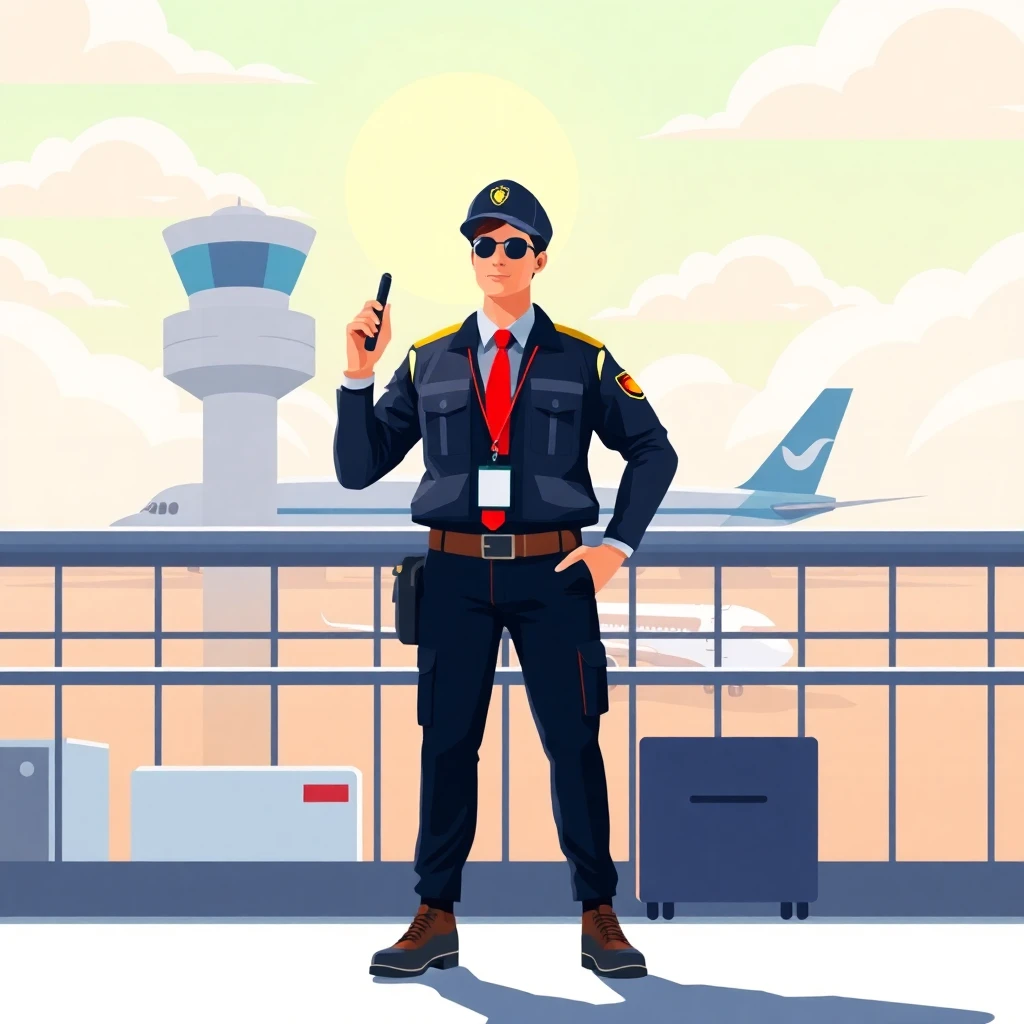 Aviation security officer at work