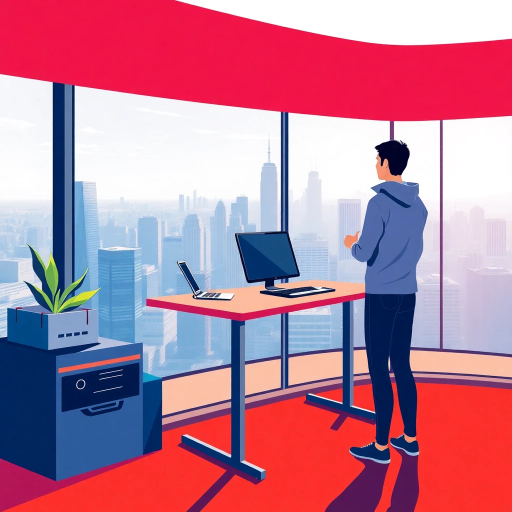 Software engineer working in an office