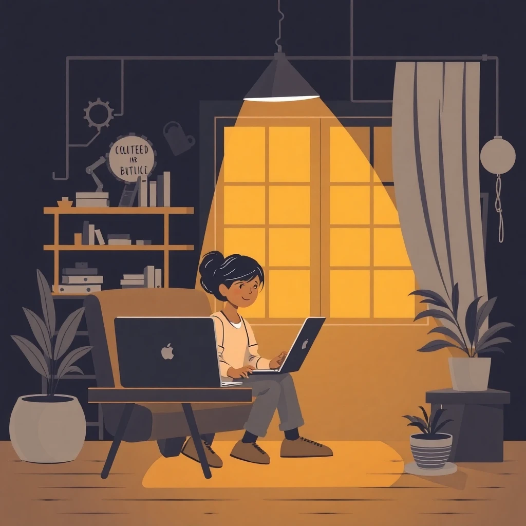 Teacher in a hybrid work setting