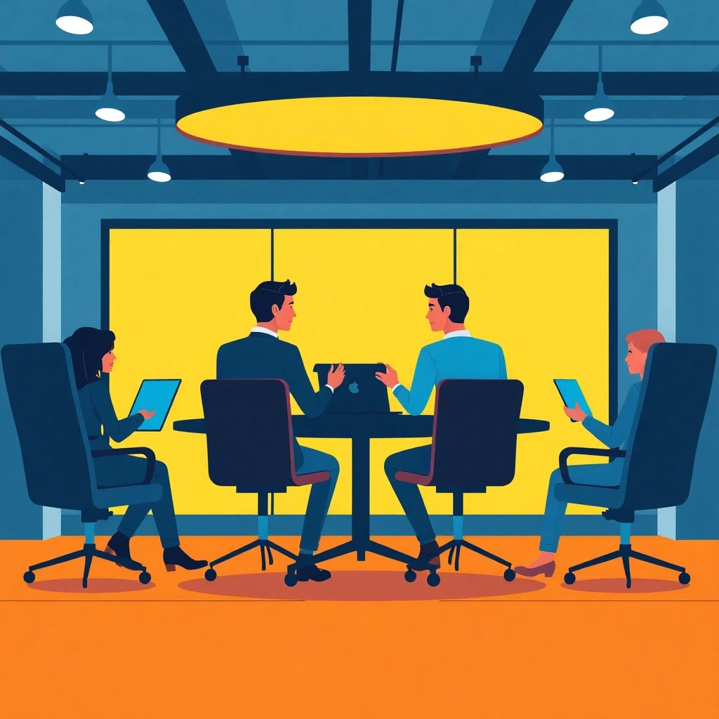 Equipo de marketing en reunión