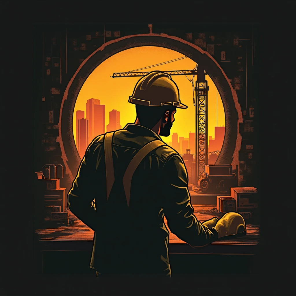 Trabajador de la construcción en obra