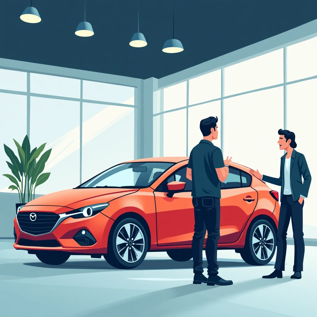 Vendedor automotriz en acción