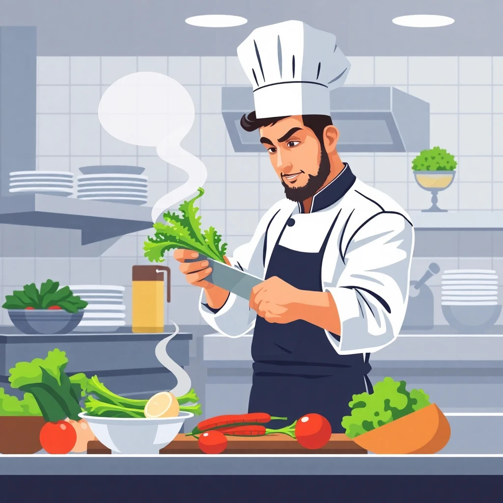 Chef gourmet en acción