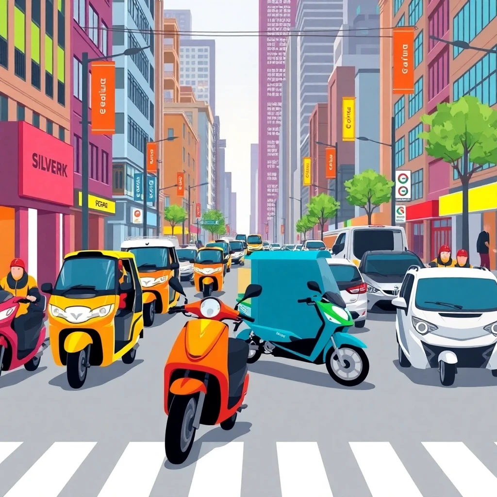 Urban delivery scene