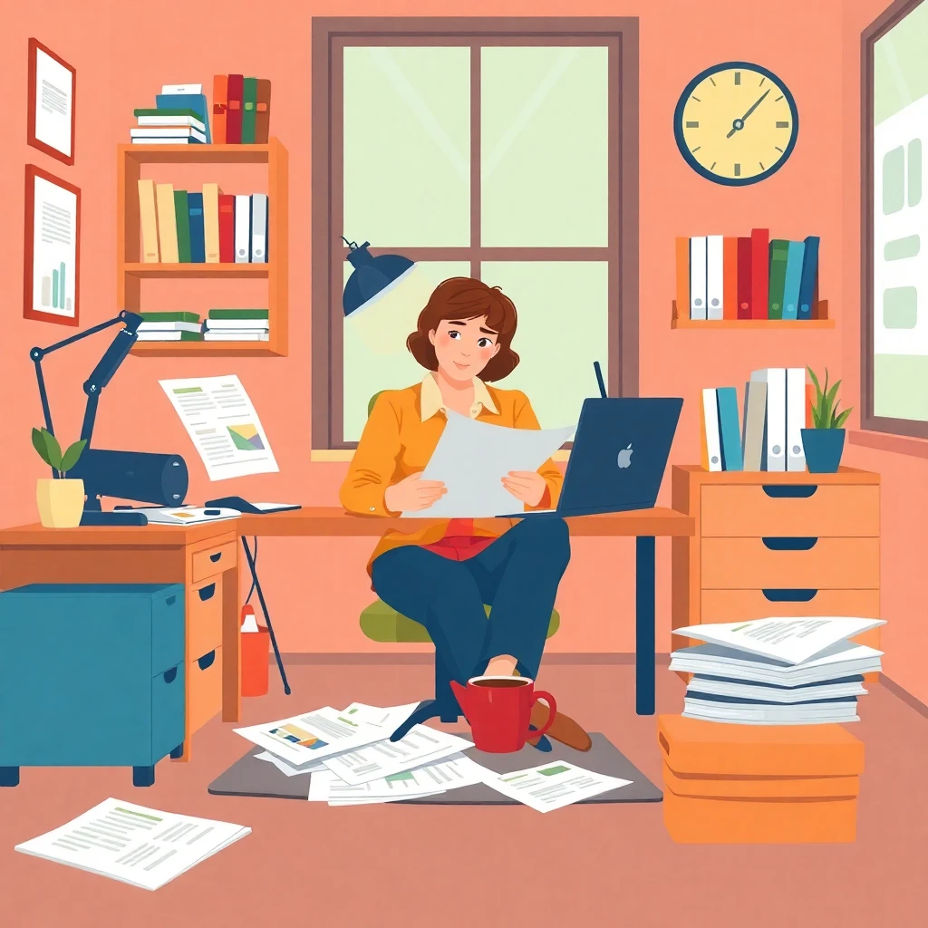 Teacher planning lessons during summer