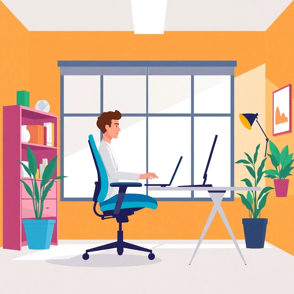 Configuración de trabajo flexible en casa