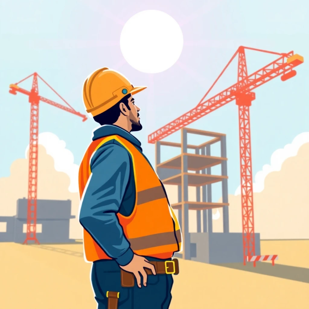 Trabajador de construcción en acción