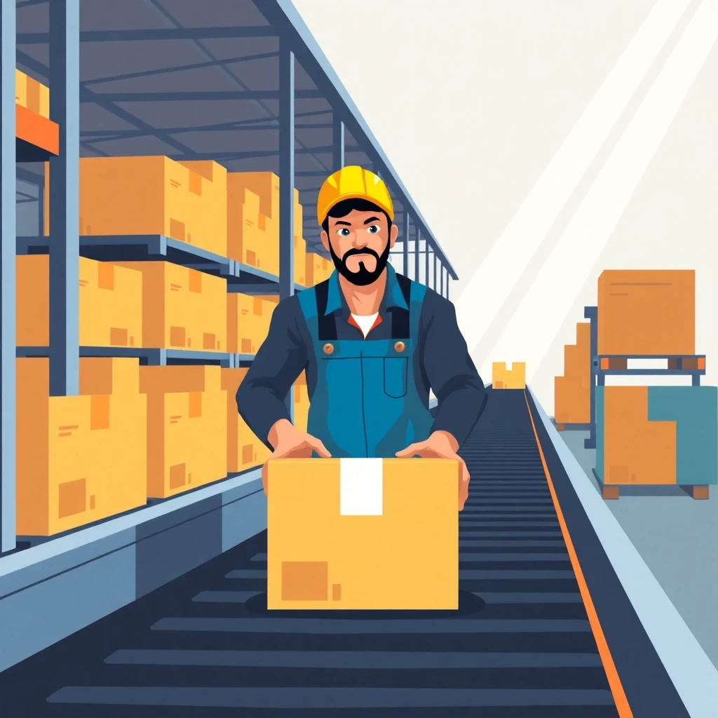 Warehouse worker on the job