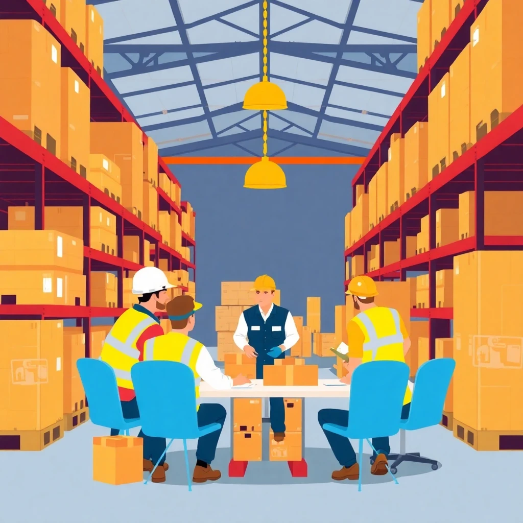 Warehouse team planning session