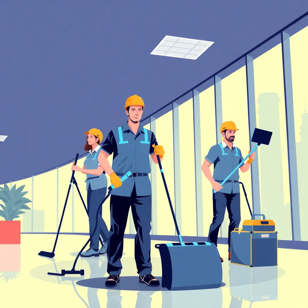 Advanced cleaning team at work