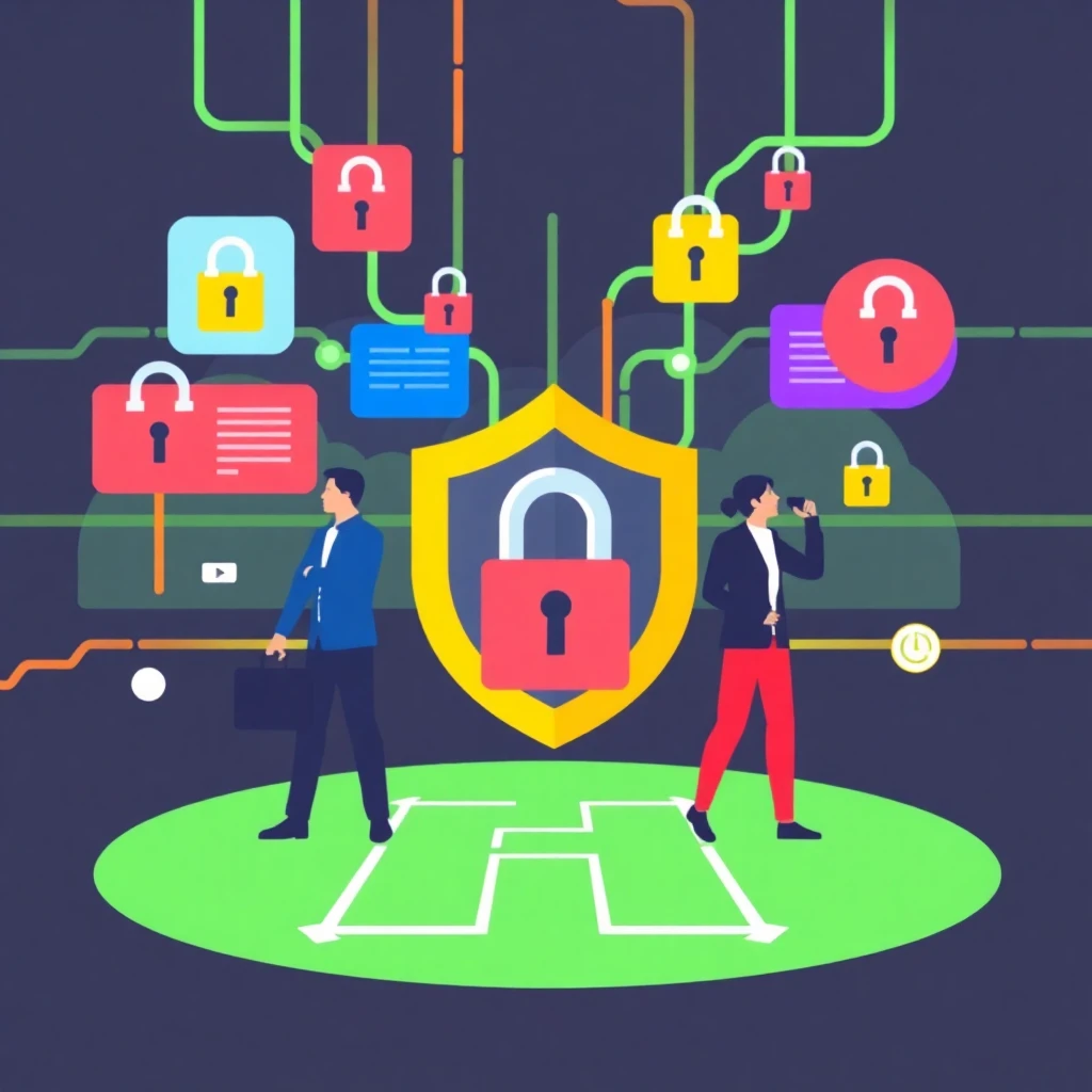 Cybersecurity network illustration