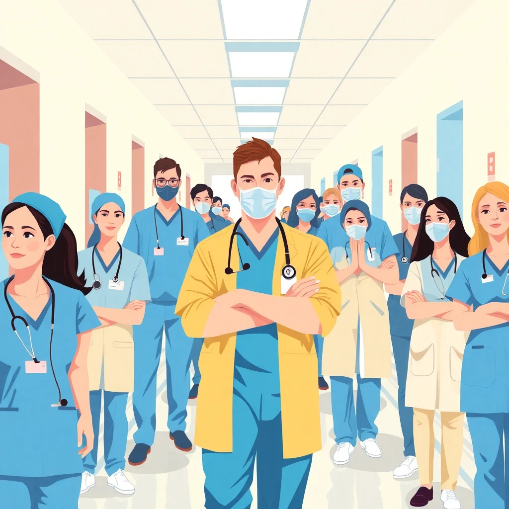 Busy hospital scene
