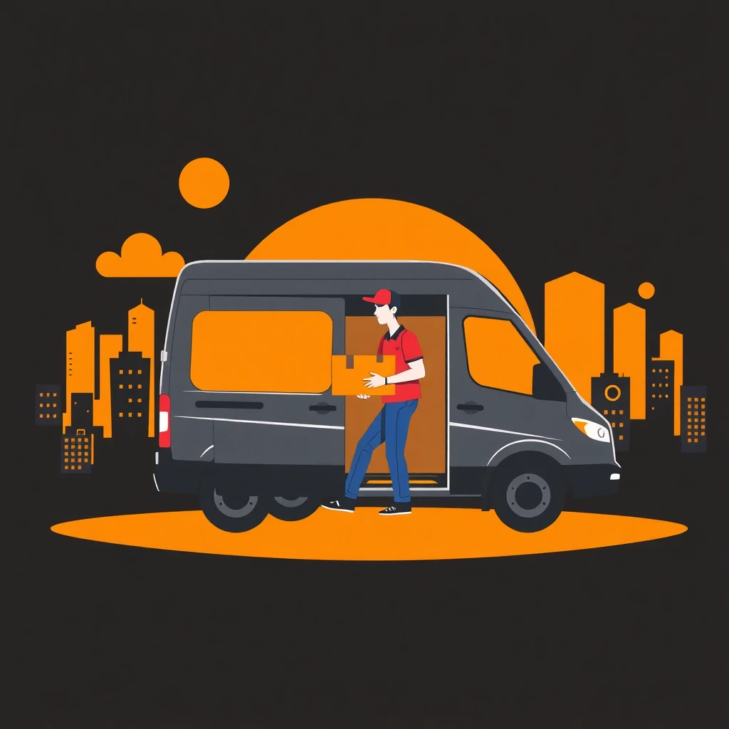 Urban delivery scene